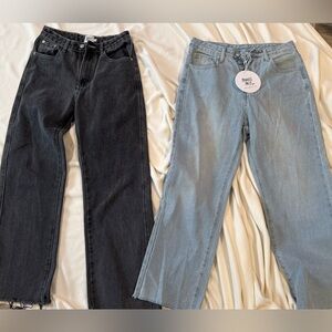 2 Pair Princess Polly Wide Leg Stone Washed New Jeans sz6